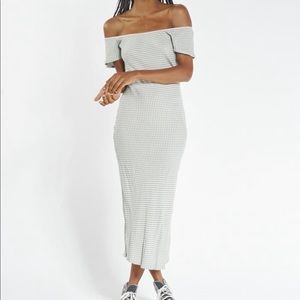 GREEN GINGHAM DRESS - AALTO SQUARE NECK BIAS DRESS - EUCALYPTUS